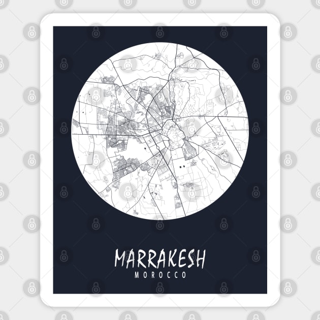 Marrakesh, Morocco City Map - Full Moon Magnet by deMAP Studio